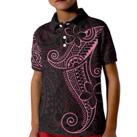Black Pink Polynesian Tribal Kid Polo Shirt - Polynesian Pride