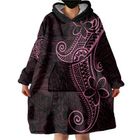 Black Pink Polynesian Tribal Wearable Blanket Hoodie - Polynesian Pride