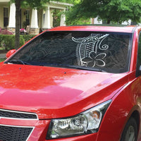 Black White Polynesian Tribal Auto Sun Shade - Polynesian Pride