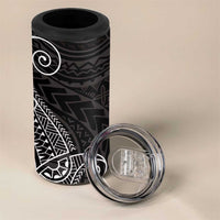 Black White Polynesian Tribal 4 in 1 Can Cooler Tumbler - Polynesian Pride