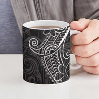 Black White Polynesian Tribal Ceramic Mug - Polynesian Pride