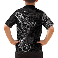 Black White Polynesian Tribal Family Matching Short Sleeve Bodycon Dress and Hawaiian Shirt LT9 - Polynesian Pride