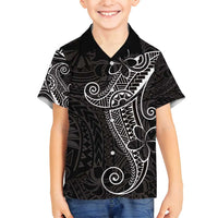 Black White Polynesian Tribal Family Matching Summer Maxi Dress and Hawaiian Shirt LT9 Son's Shirt White - Polynesian Pride