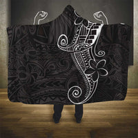 Black White Polynesian Tribal Hooded Blanket - Polynesian Pride