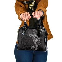 Black White Polynesian Tribal Shoulder Handbag LT9 One Size White - Polynesian Pride