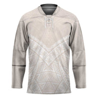 Lotu Tamaiti Tongan Polynesian Art Pattern Hockey Jersey Traditional Tribal Motifs LT9 Unisex White - Polynesian Pride