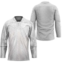 Lotu Tamaiti White Tongan Ngatu Hockey Jersey Polynesian Tribal Fonulei Pattern LT9 - Polynesian Pride