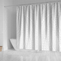 Lotu Tamaiti White Tongan Ngatu Shower Curtain Polynesian Tribal Fonulei Pattern - Polynesian Pride