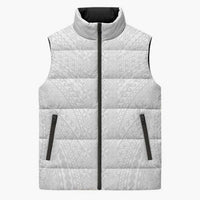 Lotu Tamaiti White Tongan Ngatu Sleeveless Puffer Jacket Polynesian Tribal Fonulei Pattern - Polynesian Pride
