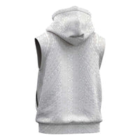 Lotu Tamaiti White Tongan Ngatu Sleeveless Zip Hoodie Polynesian Tribal Fonulei Pattern - Polynesian Pride