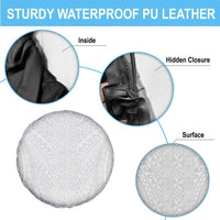 Lotu Tamaiti White Tongan Ngatu Spare Tire Cover Polynesian Tribal Fonulei Pattern - Polynesian Pride