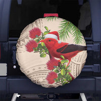 Christmas Hawaii with I'iwi Bird Spare Tire Cover Aloha Mele Kalikimaka - Beige Art