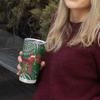 Christmas Hawaii with I'iwi Bird Tumbler Cup Aloha Mele Kalikimaka - Green Art