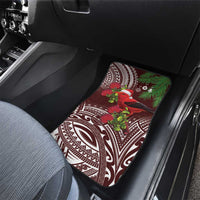 Christmas Hawaii with I'iwi Bird Car Mats Aloha Mele Kalikimaka - Oxblood Art