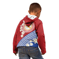 French Polynesia Kid Hoodie Tahitian Tiare Flowers Tribal