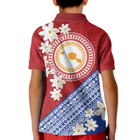 French Polynesia Kid Polo Shirt Tahitian Tiare Flowers Tribal LT9 - Polynesian Pride