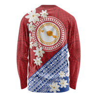 French Polynesia Long Sleeve Shirt Tahitian Tiare Flowers Tribal LT9 - Polynesian Pride