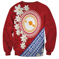 French Polynesia Sweatshirt Tahitian Tiare Flowers Tribal LT9 - Polynesian Pride