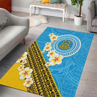Tuvalu Plumeria Flowers Area Rug Polynesian Tribal Pattern LT9 - Polynesian Pride
