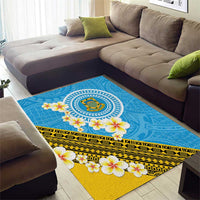 Tuvalu Plumeria Flowers Area Rug Polynesian Tribal Pattern LT9 - Polynesian Pride