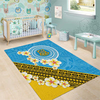 Tuvalu Plumeria Flowers Area Rug Polynesian Tribal Pattern LT9 - Polynesian Pride