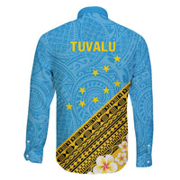 Tuvalu Plumeria Flowers Family Matching Puletasi and Hawaiian Shirt Polynesian Tribal Pattern LT9 - Polynesian Pride