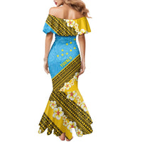 Tuvalu Plumeria Flowers Mermaid Dress Polynesian Tribal Pattern LT9 - Polynesian Pride