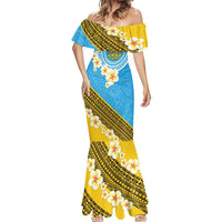Tuvalu Plumeria Flowers Mermaid Dress Polynesian Tribal Pattern LT9 - Polynesian Pride