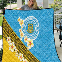 Tuvalu Plumeria Flowers Quilt Polynesian Tribal Pattern LT9 Blue - Polynesian Pride