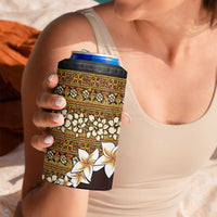 Vintage Hibiscus Turtle Pattern 4 in 1 Can Cooler Tumbler with Plumeria Half Style LT9 - Polynesian Pride