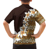 Vintage Hibiscus Turtle Pattern Kid Hawaiian Shirt with Plumeria Half Style LT9 - Polynesian Pride