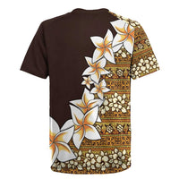 Vintage Hibiscus Turtle Pattern Rugby Jersey with Plumeria Half Style