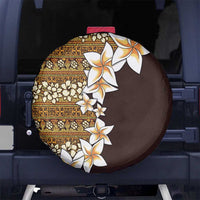 Vintage Hibiscus Turtle Pattern Spare Tire Cover with Plumeria Half Style