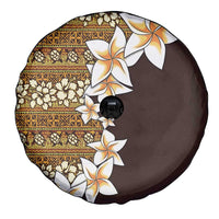 Vintage Hibiscus Turtle Pattern Spare Tire Cover with Plumeria Half Style