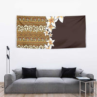 Vintage Hibiscus Turtle Pattern Tapestry with Plumeria Half Style