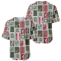 Mele Kalikimaka Hawaiian Quilt and Lei Patchwork Baseball Jersey - Polynesian Pride