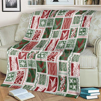 Mele Kalikimaka Hawaiian Quilt and Lei Patchwork Blanket - Polynesian Pride