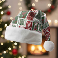 Mele Kalikimaka Hawaiian Quilt and Lei Patchwork Christmas Santa Hat - Polynesian Pride