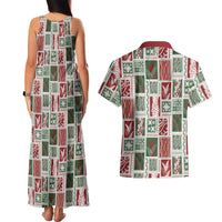 Mele Kalikimaka Hawaiian Quilt and Lei Patchwork Couples Matching Tank Maxi Dress and Hawaiian Shirt LT9 - Polynesian Pride