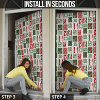 Mele Kalikimaka Hawaiian Quilt and Lei Patchwork Door Cover - Polynesian Pride