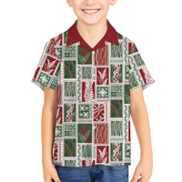 Mele Kalikimaka Hawaiian Quilt and Lei Patchwork Family Matching Long Sleeve Bodycon Dress and Hawaiian Shirt - Polynesian Pride