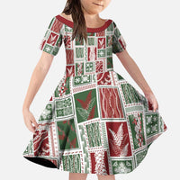Mele Kalikimaka Hawaiian Quilt and Lei Patchwork Family Matching Mermaid Dress and Hawaiian Shirt - Polynesian Pride