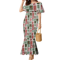 Mele Kalikimaka Hawaiian Quilt and Lei Patchwork Family Matching Mermaid Dress and Hawaiian Shirt - Polynesian Pride