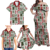 Mele Kalikimaka Hawaiian Quilt and Lei Patchwork Family Matching Off Shoulder Maxi Dress and Hawaiian Shirt LT9 - Polynesian Pride
