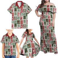 Mele Kalikimaka Hawaiian Quilt and Lei Patchwork Family Matching Off Shoulder Maxi Dress and Hawaiian Shirt - Polynesian Pride