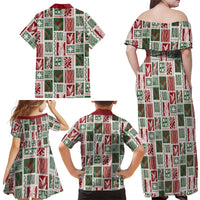 Mele Kalikimaka Hawaiian Quilt and Lei Patchwork Family Matching Off Shoulder Maxi Dress and Hawaiian Shirt LT9 - Polynesian Pride