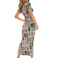 Mele Kalikimaka Hawaiian Quilt and Lei Patchwork Family Matching Short Sleeve Bodycon Dress and Hawaiian Shirt - Polynesian Pride