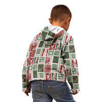 Mele Kalikimaka Hawaiian Quilt and Lei Patchwork Kid Hoodie - Polynesian Pride