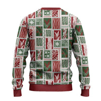 Mele Kalikimaka Hawaiian Quilt and Lei Patchwork Ugly Christmas Sweater - Polynesian Pride
