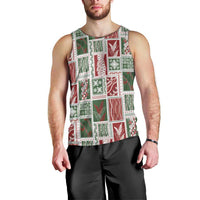 Mele Kalikimaka Hawaiian Quilt and Lei Patchwork Men Tank Top - Polynesian Pride